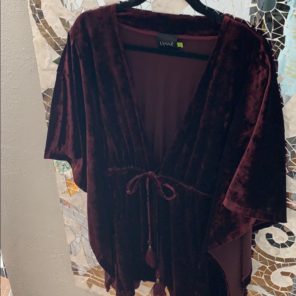 Lysee Red Velvet Top Large